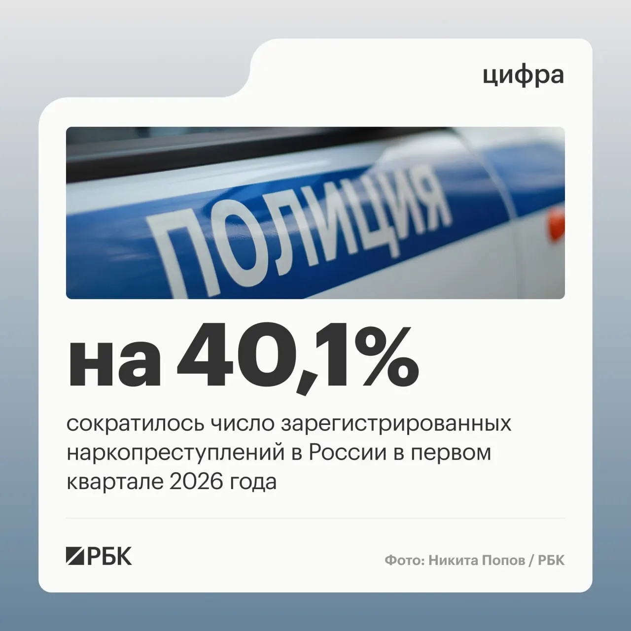 В первом квартале доля зарегистрированных наркопреступлений упала с 12,8% до 9,2%, а общее число таких преступлений сократилось на 40,1%. В ведомстве связывают это с изменением правоприменительной практики после решения Верховного суда.