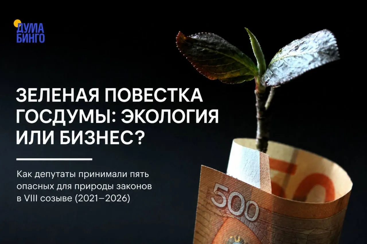 Анализ законодательных инициатив последних лет показывает систематическое ослабление природоохранного регулирования: от ограничения общественной экспертизы до передачи решений о добыче редких видов исполнительной власти.